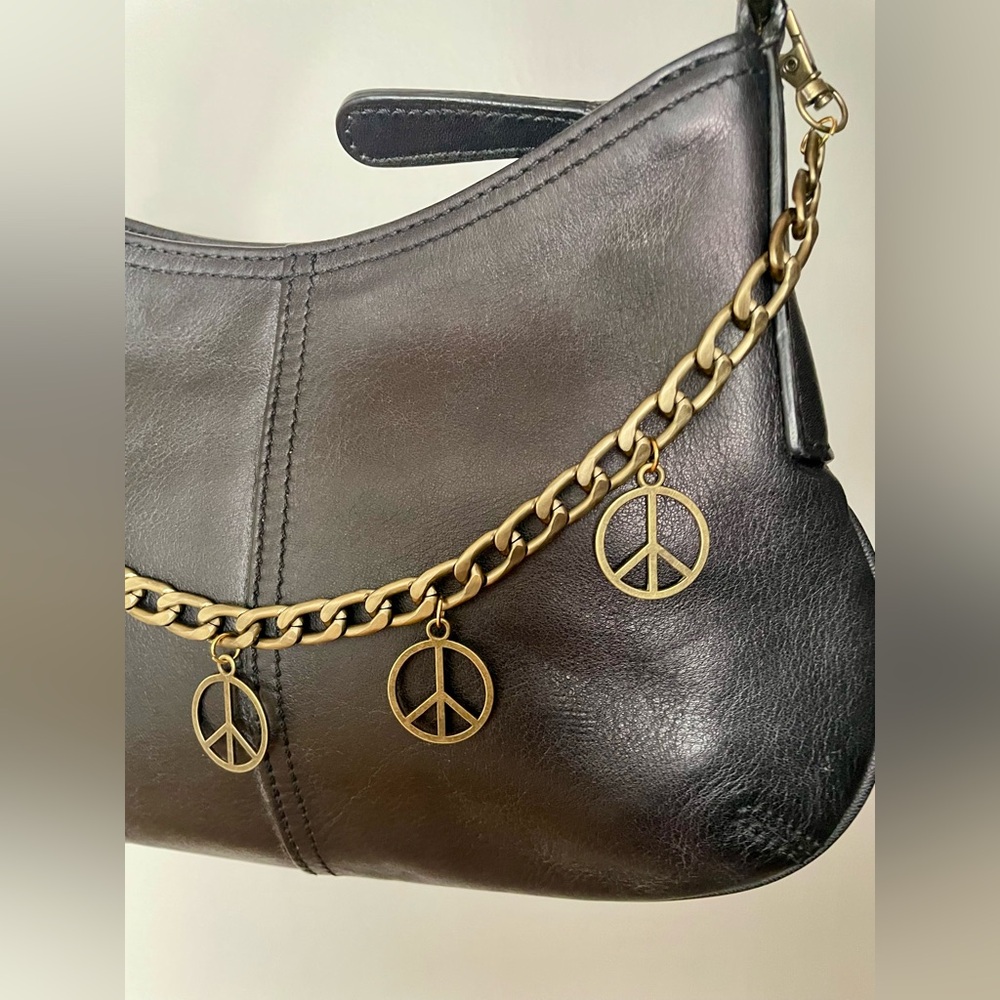 Bag Chain Peace Sign Hand Crafted